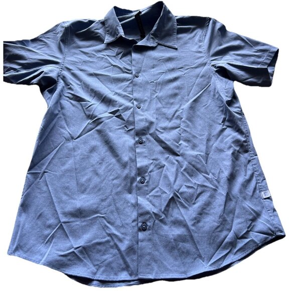 lululemon Airing Easy Short-Sleeve Light Blue Shirt mens sz XLButton Shirt - Picture 1 of 16